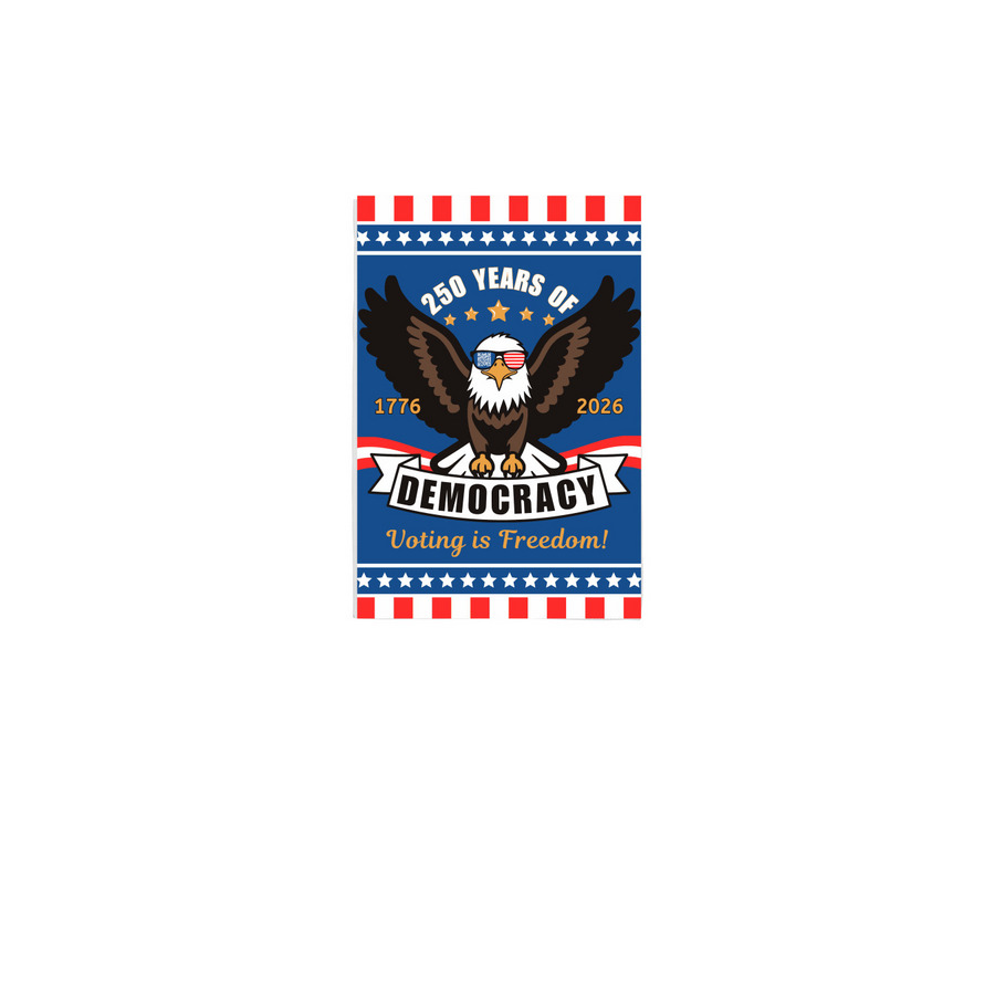 250 years of democracy yard flags&nbsp;, a White 12" x 18" Yard Flag