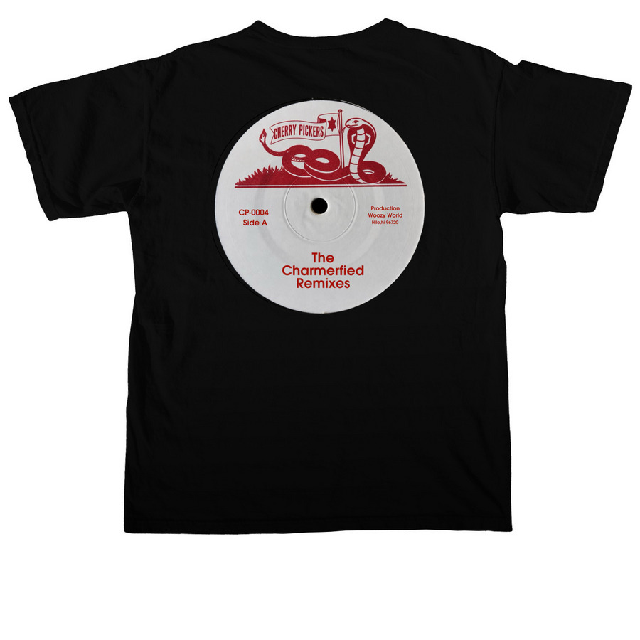Cherry Pickers 0004 tee, a Black Comfort Colors Unisex Tee (back-view)