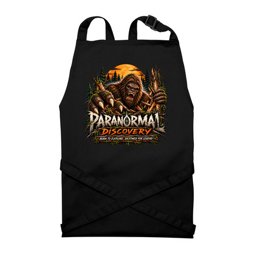 SQUATCH DIVISION | LEGENDARY CAMP APRON, a Black Recycled Bib Apron