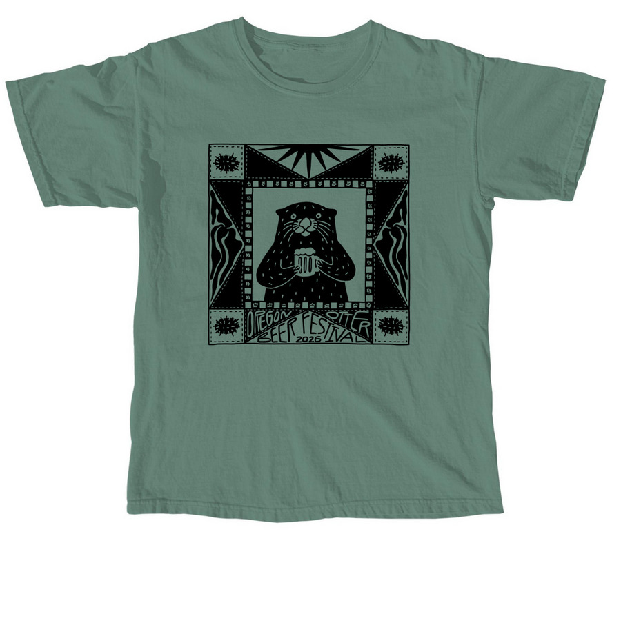 2026 Oregon Otter Beer Festival Shirts, a Light Green Comfort Colors Unisex Tee