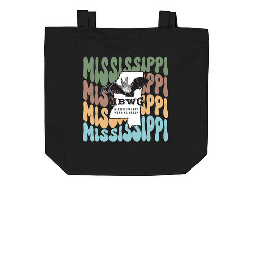 Mississippi Bat Working Group Tote, a Black Organic Cotton Tote Bag