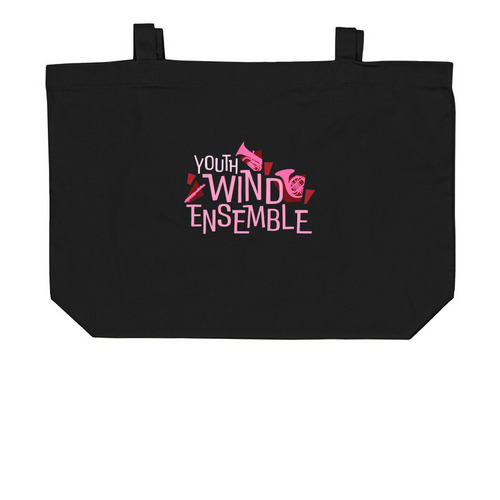 Youth Wind Ensemble - Tote Bag, a Black Large Organic Cotton Tote Bag