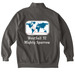 The Route, a Pepper Comfort Colors Quarter Zip Pullover (back-view)