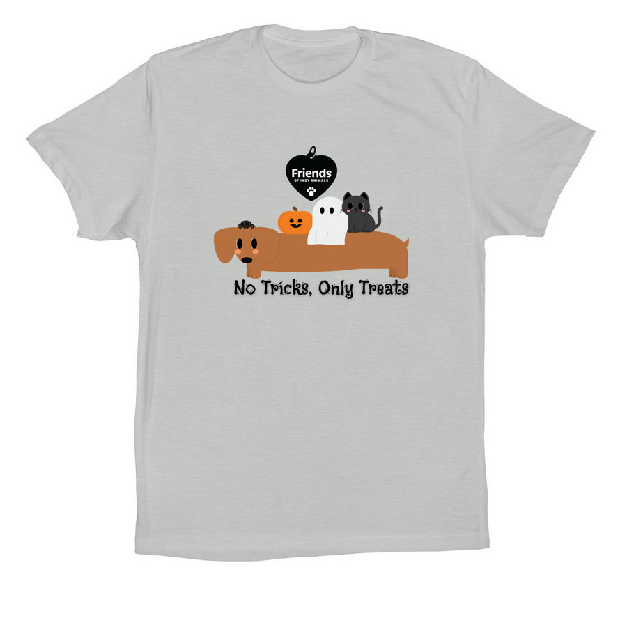 No Tricks, Only Treats, a Silver Premium Cotton Tee