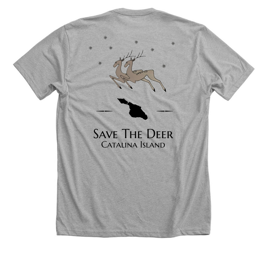 Coalition to Save Catalina Island Deer, a Athletic Heather Premium Unisex Tee (back-view)