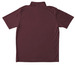 White Logo Polo, a Maroon Unisex Performance Polo (back-view)