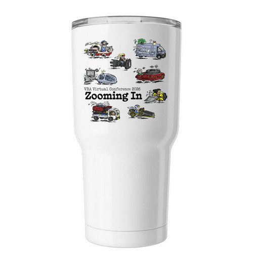 &nbsp;VRA 2026 Zooming In Tumbler, a White Insulated Tumbler