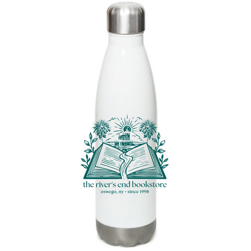 river's end bookstore water bottle, a White Stainless Steel Water Bottle