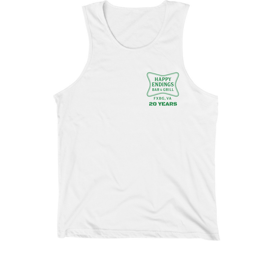 20 Years of Happys, a White Premium Cotton Tank