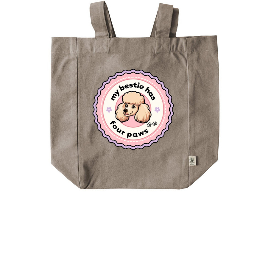 My Bestie Has Four Paws, a Pumice Recycled Cotton Tote Bag