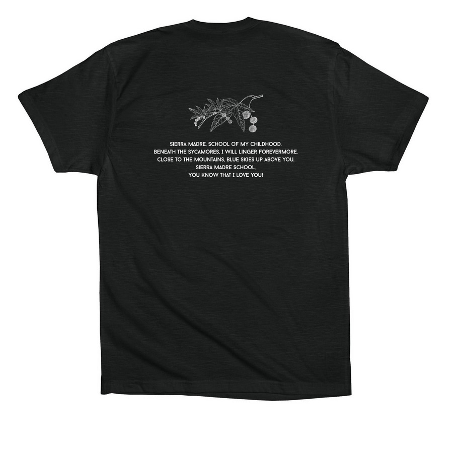 Light Sycamore Leaves, a Vintage Black Premium Cotton Tee (back-view)