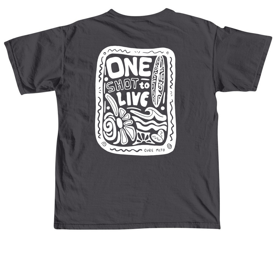 One Shot to Live - Youth & Adult, a Graphite Comfort Colors Unisex Tee (back-view)