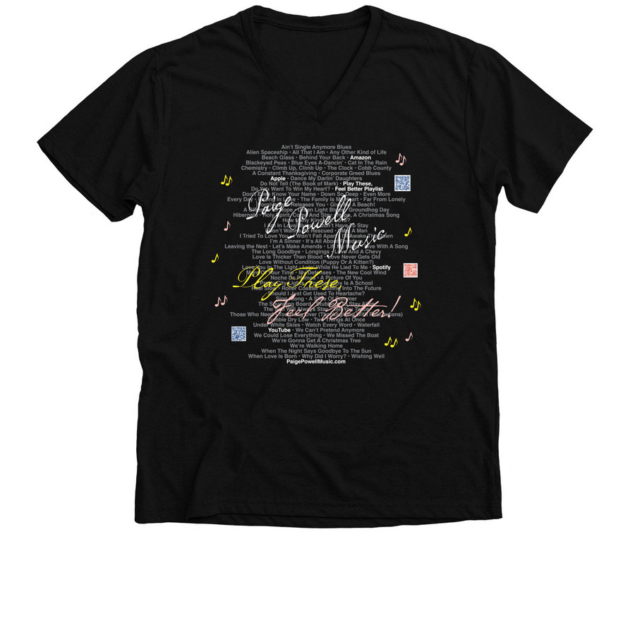 Paige Powell Music Apparel, a Solid Black Blend Premium V-Neck Tee