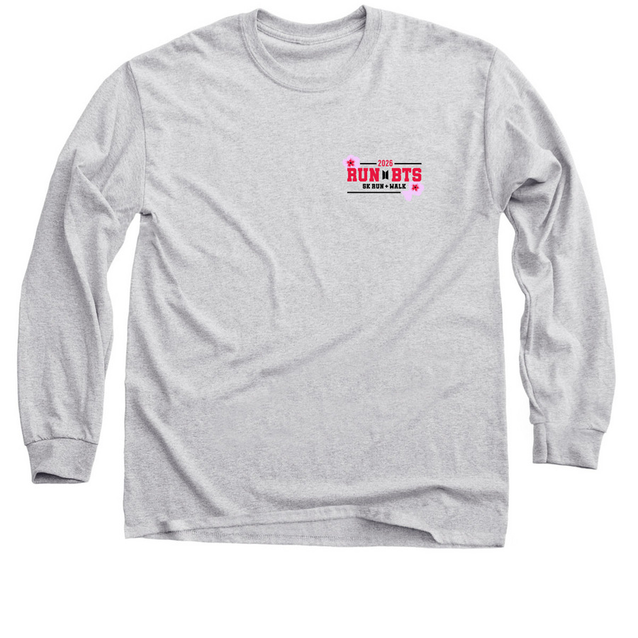 Small front, large back logo, a Sport Grey Classic Long Sleeve Tee