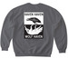 Wolf (Raven) Haven, a Charcoal Softstyle Crewneck Sweatshirt (back-view)