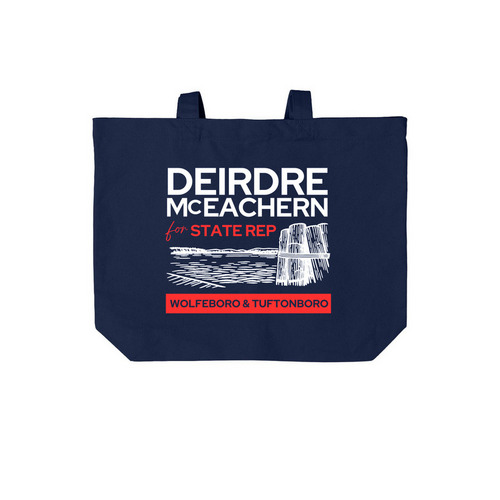 Deirdre McEachern for NH State Rep, a River Blue Navy Cotton Canvas Tote Bag