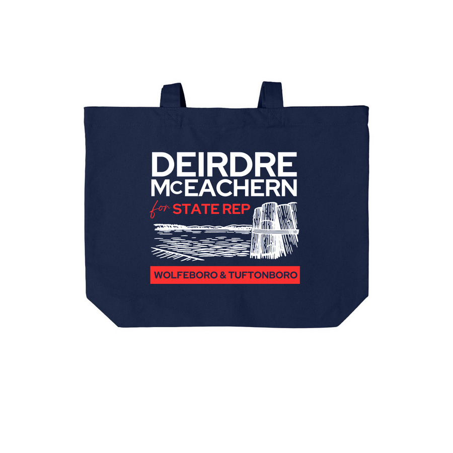 Deirdre McEachern for NH State Rep, a River Blue Navy Cotton Canvas Tote Bag
