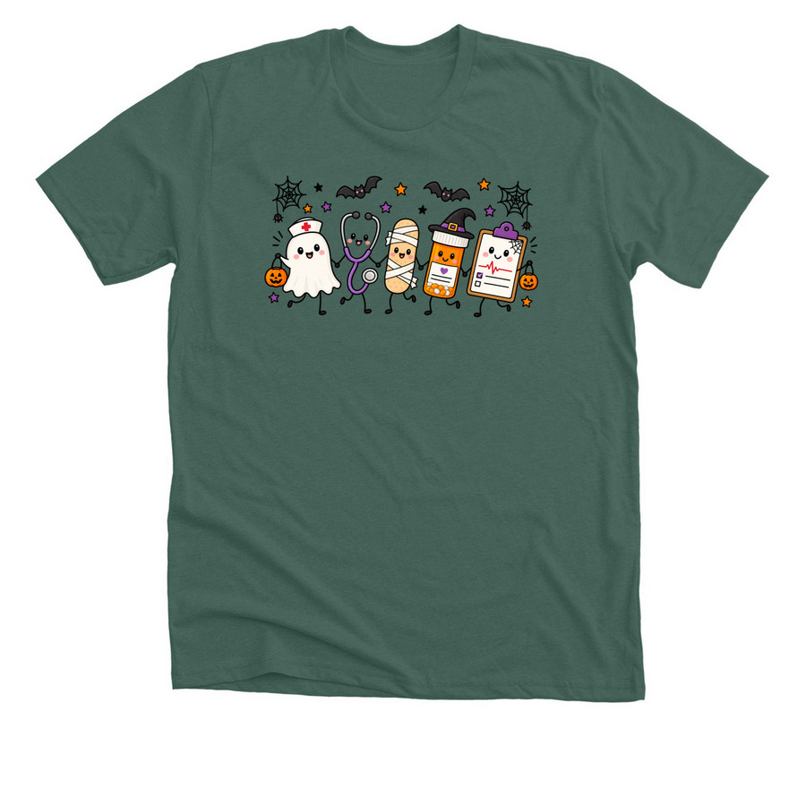 Spooky Care, a Heather Forest Premium Unisex Tee