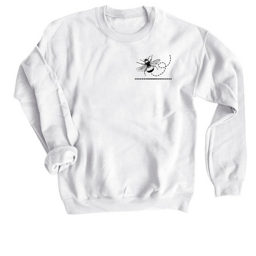 "slp to bee", a White Crewneck Sweatshirt