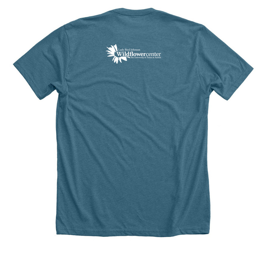 Where Flowers Bloom T-Shirt, a Heather Deep Teal Premium Unisex Tee (back-view)
