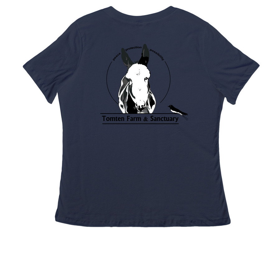 Baby B (original artwork), a Navy Women's Relaxed V-Neck Tee (back-view)