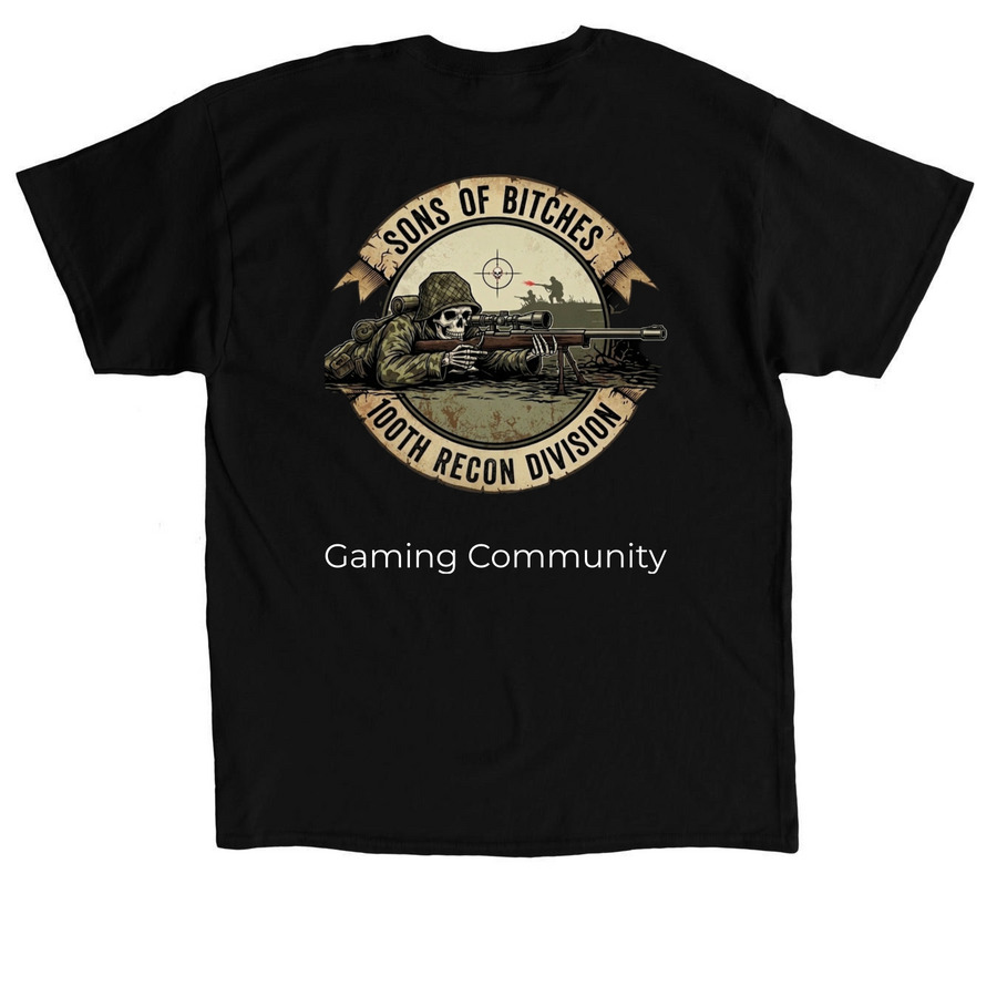 S.O.B recon, a Black Classic Unisex Tee (back-view)