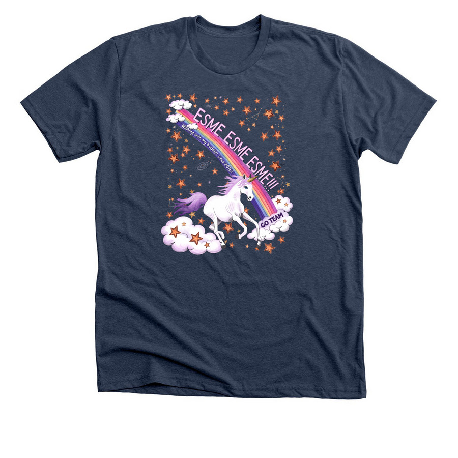 Team Esme Esme Esme!!!, a Heather Navy Premium Unisex Tee