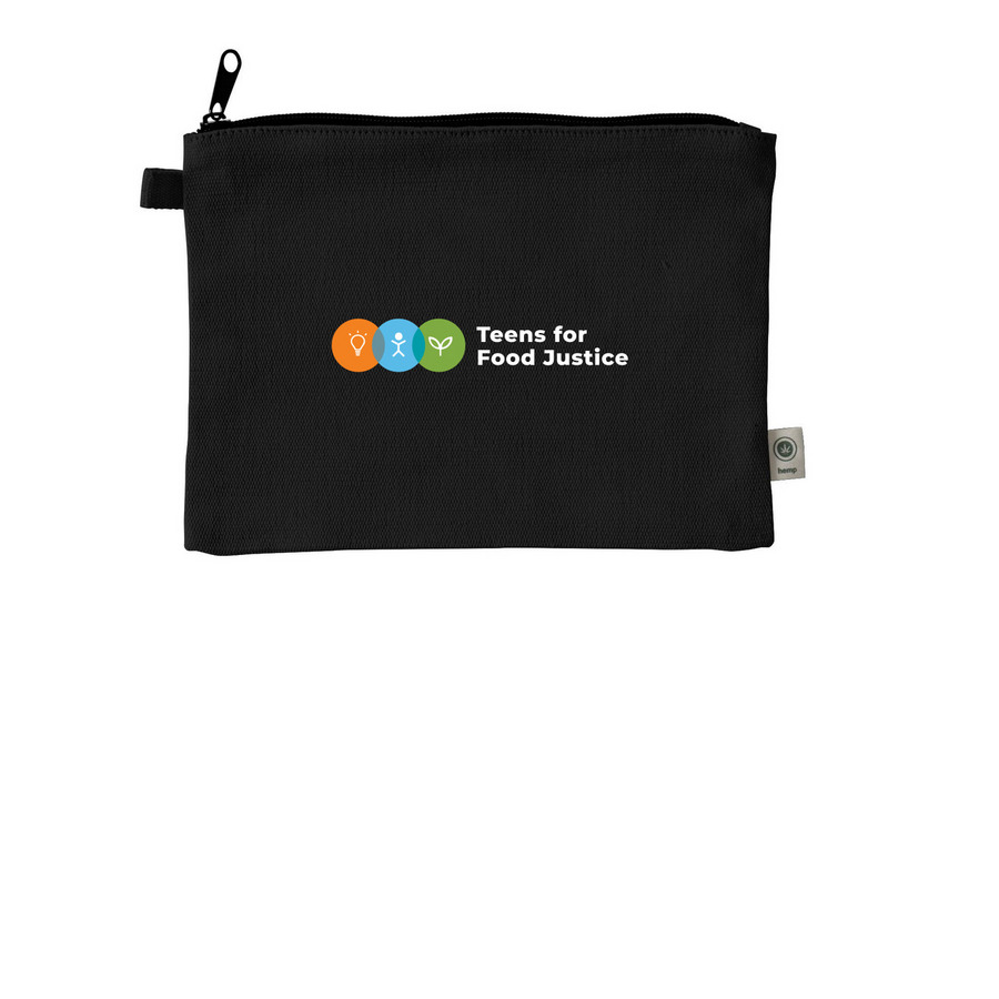 TFFJ Pouch, a Black 9"x7" Hemp Blend Pouch