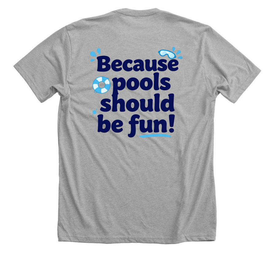 2026 Pools should be fun!, a Athletic Heather Premium Unisex Tee (back-view)