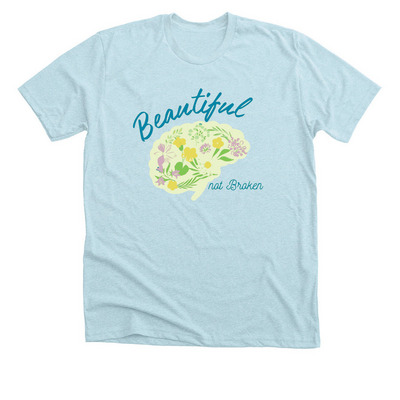 Beautiful Not Broken, a Heather Ice Blue Premium Unisex Tee