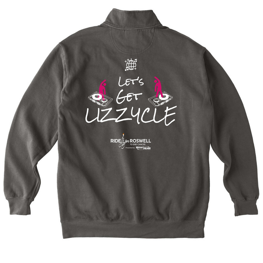 Let's Get Zippy!, a Pepper Comfort Colors Quarter Zip Pullover (back-view)