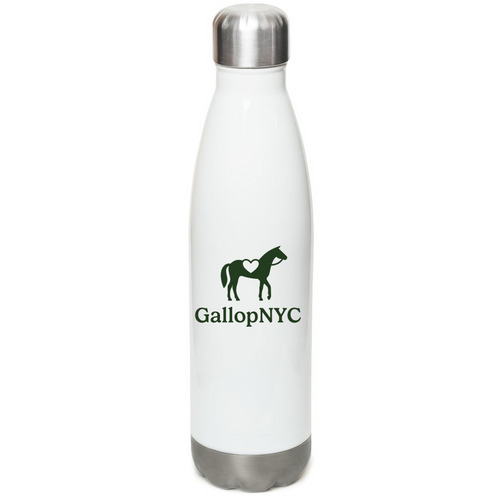 GallopNYC Water Bottle, a White Stainless Steel Water Bottle