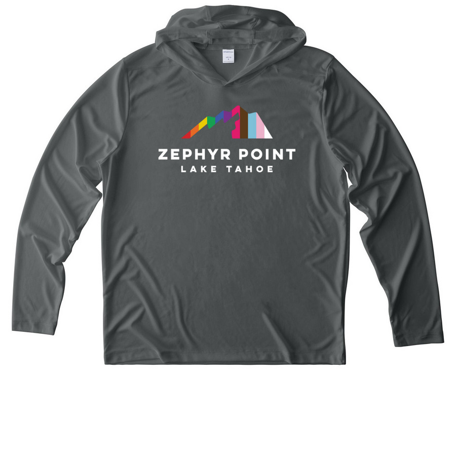 Zephyr Point's kin?dom Camp!, a Dark Smoke Grey UV Performance Long Sleeve Hoodie