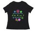 Spring Heartbeat Logo, a Black Women's Relaxed V-Neck Tee