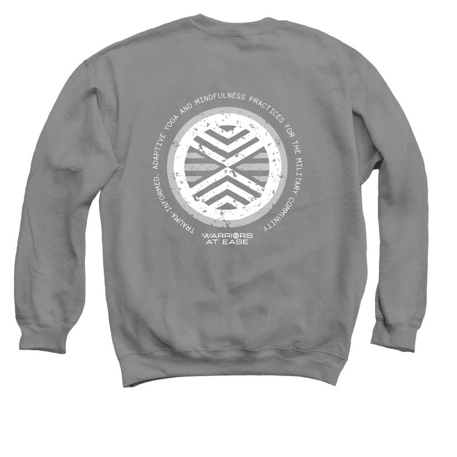 Trauma-Informed Yoga for the Military, a Charcoal Crewneck Sweatshirt (back-view)