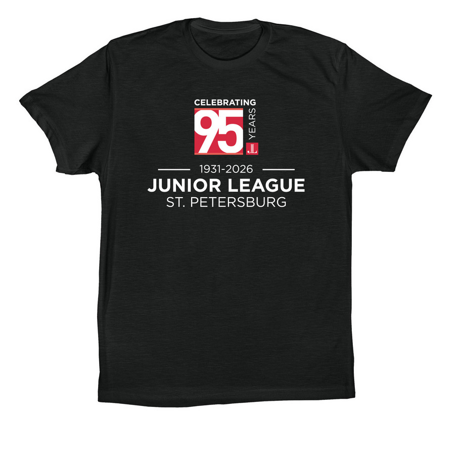 JLSP 95th Celebration: White Logo, a Vintage Black Premium Cotton Tee