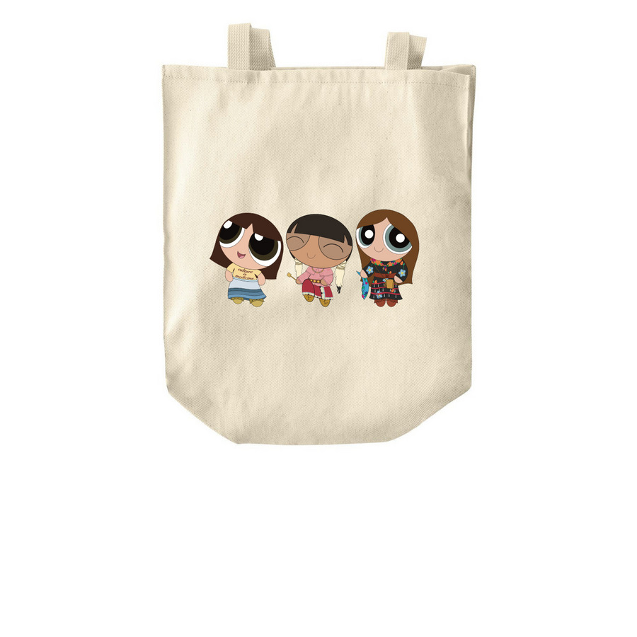 POWWOW GIRLIES Tote Bags, a Natural Over-the-Shoulder Shopping Tote Bag