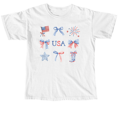 Coquette Patriotic Shirt, a White Comfort Colors Unisex Tee