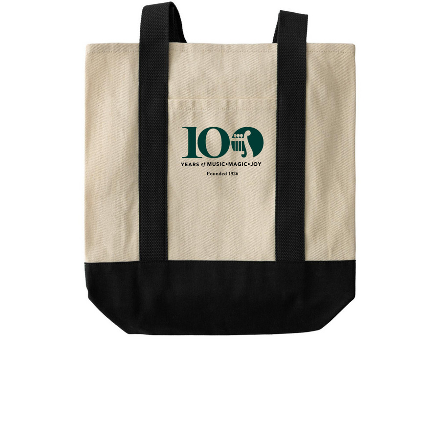 GCS 100 Tote Bag, a Natural/Black Two-Tone Grocery Tote Bag