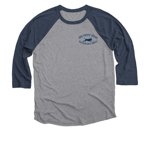 15th Birthday Jersey, a Vintage Navy and Premium Heather 3/4 Sleeve Baseball Tee