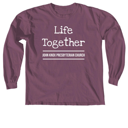 Living Life Together, a Berry Comfort Colors Long Sleeve Tee