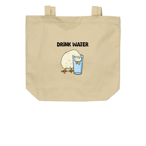 Drink Water Tote Bag, a Oyster Organic Cotton Tote Bag