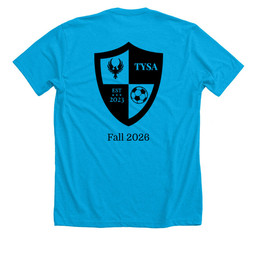 U4 Hart/Hart, a Neon Blue Premium Unisex Tee (back-view)