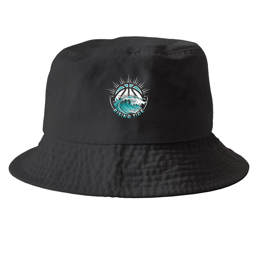 Rising Tide Head Gear, a Black Printed Bucket Hat