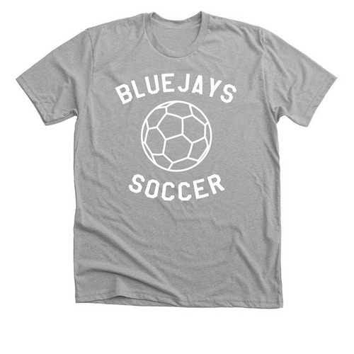 Bluejays Soccer White, a Athletic Heather Premium Unisex Tee
