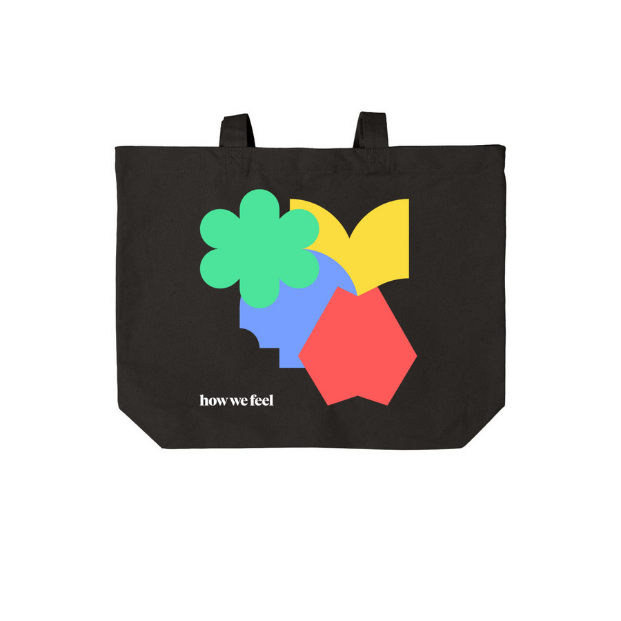 How We Feel Tote, a Deep Black Cotton Canvas Tote Bag