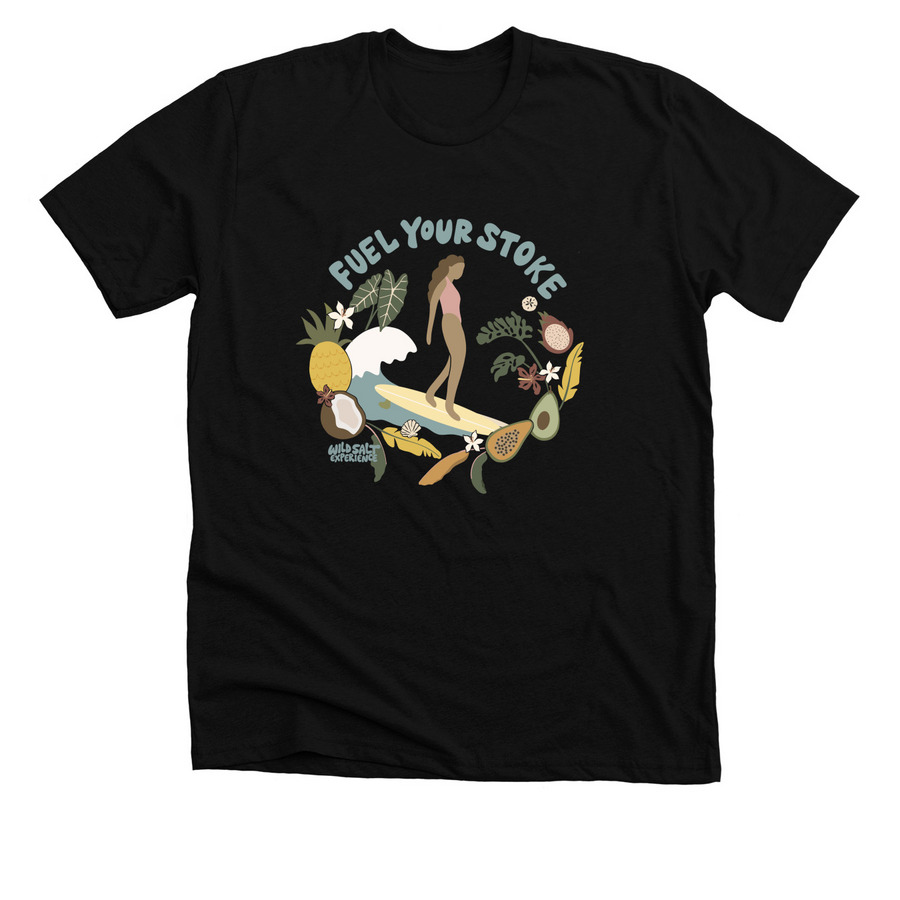 Fuel Your Stoke Tanks & T's, a Solid Black Blend Premium Unisex Tee