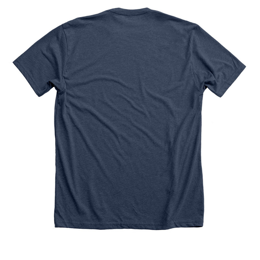 Schwarzman AMC Love T-Shirts, a Heather Navy Premium Unisex Tee (back-view)