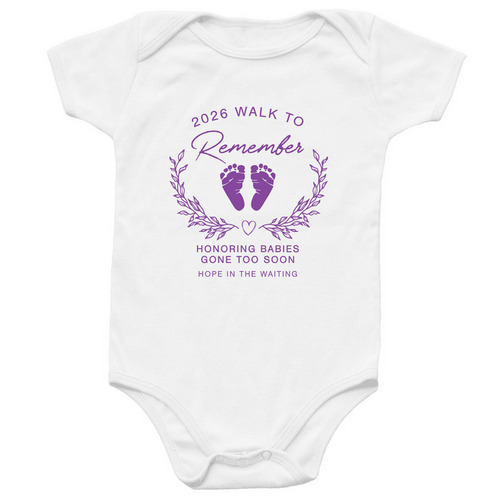 2026 Walk to Remember-Onesie, a White Infant Onesie