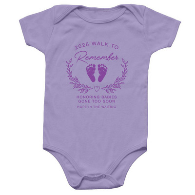 2026 Walk to Remember-Onesie, a Lavender Infant Onesie